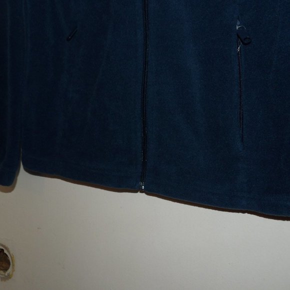 Columbia Navy Blue Fleece Zippered Jacket Sz M - Picture 3 of 5